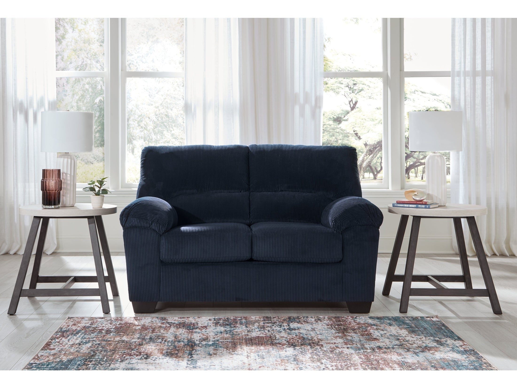 SimpleJoy Navy Loveseat