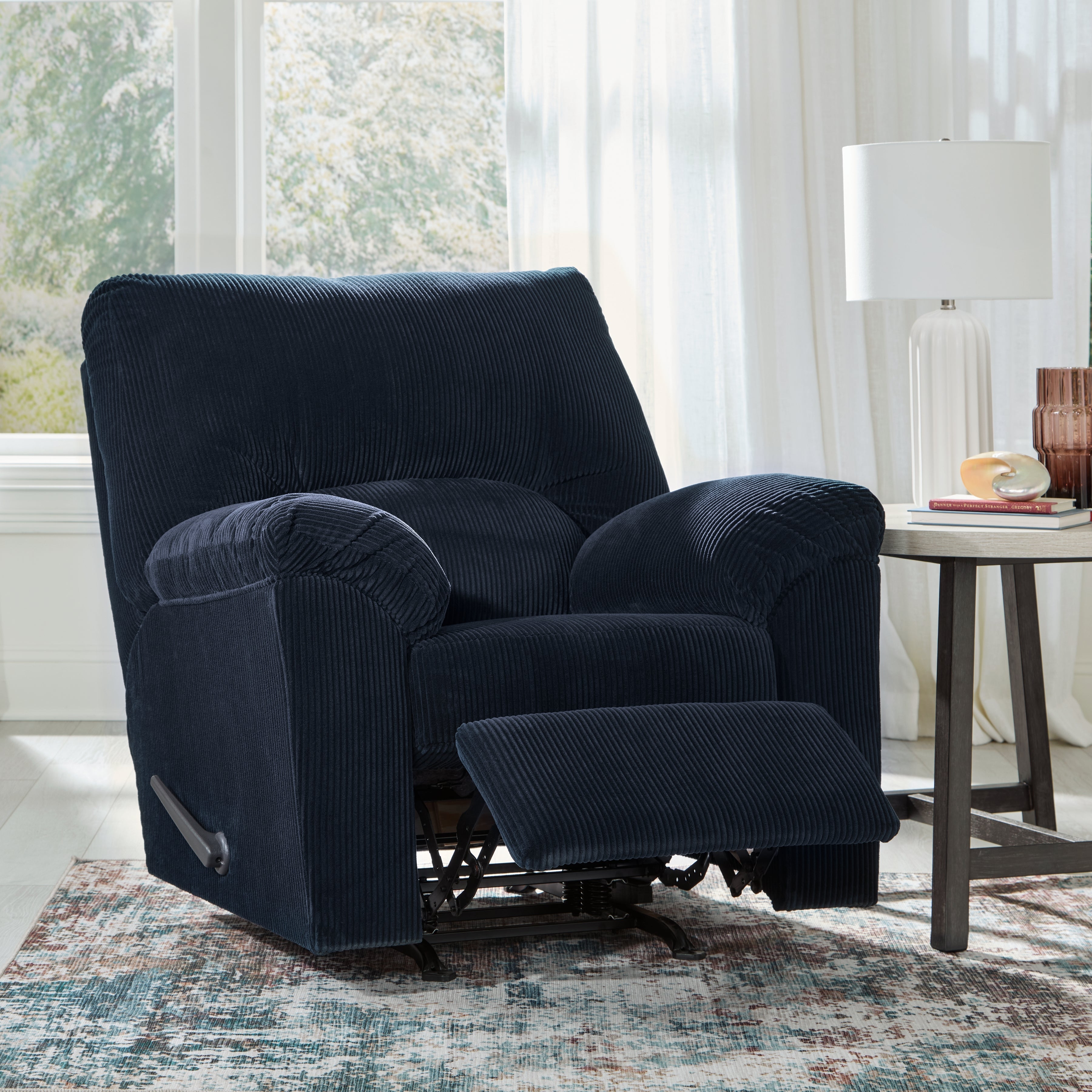 SimpleJoy Navy Rocker Recliner
