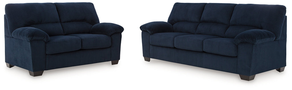 SimpleJoy Navy Sofa & Loveseat