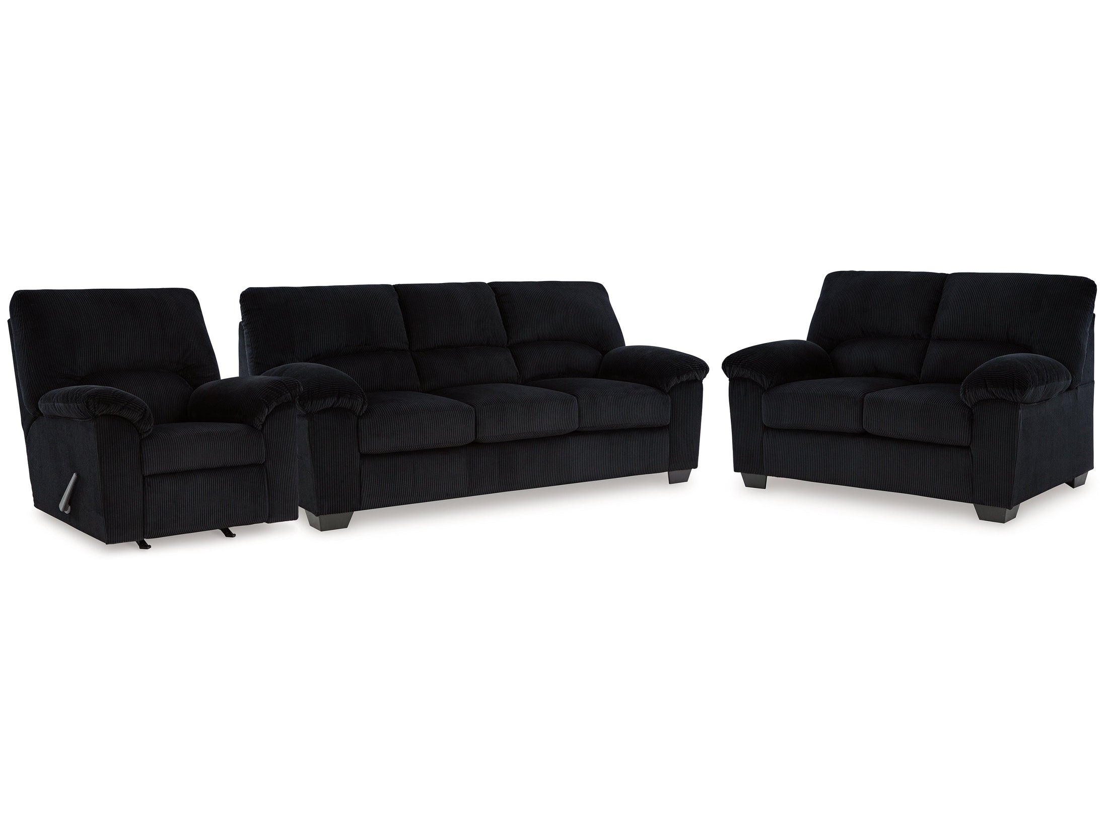 SimpleJoy Onyx Sofa, Loveseat and Recliner