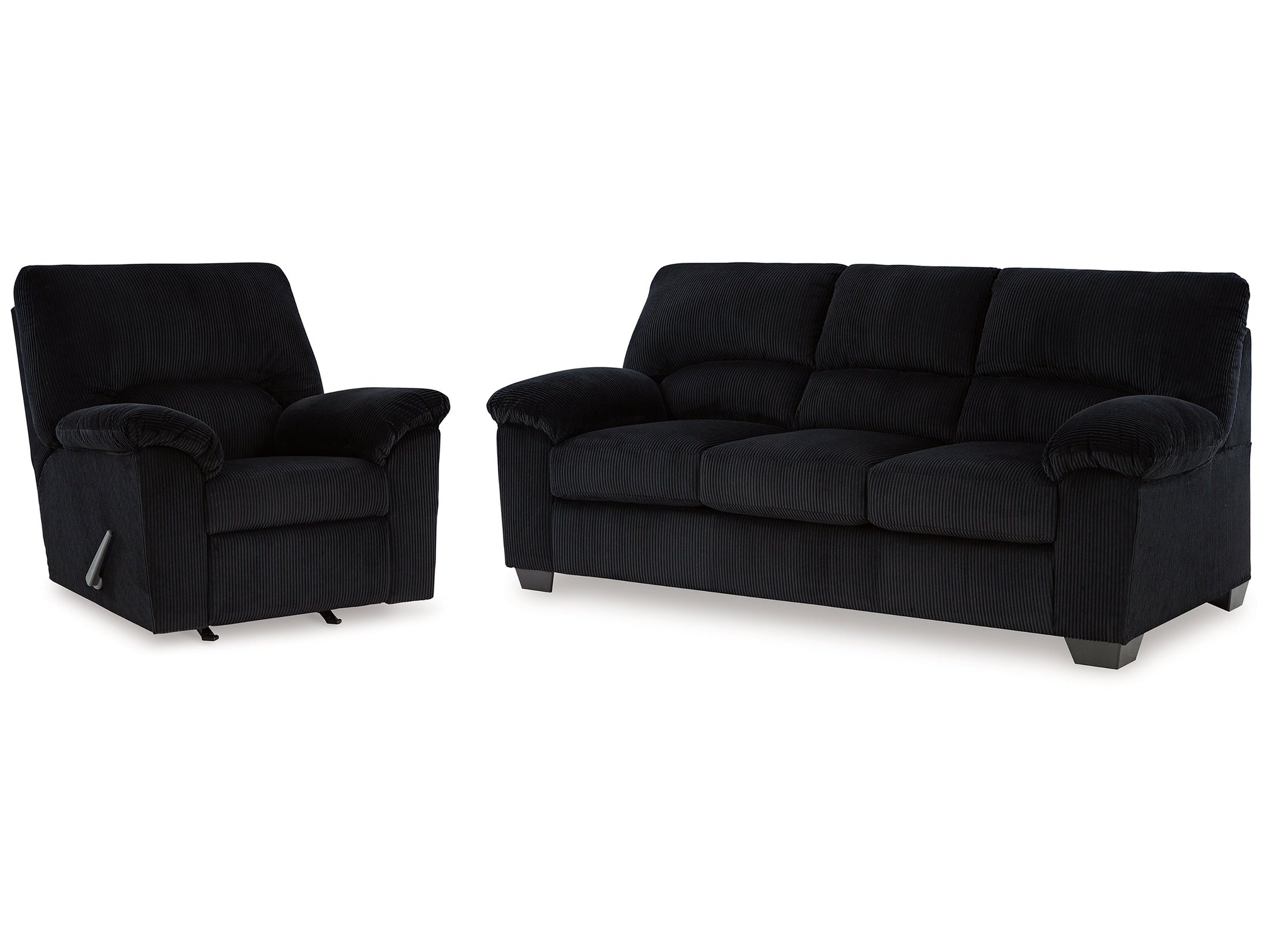 SimpleJoy Onyx Sofa and Recliner