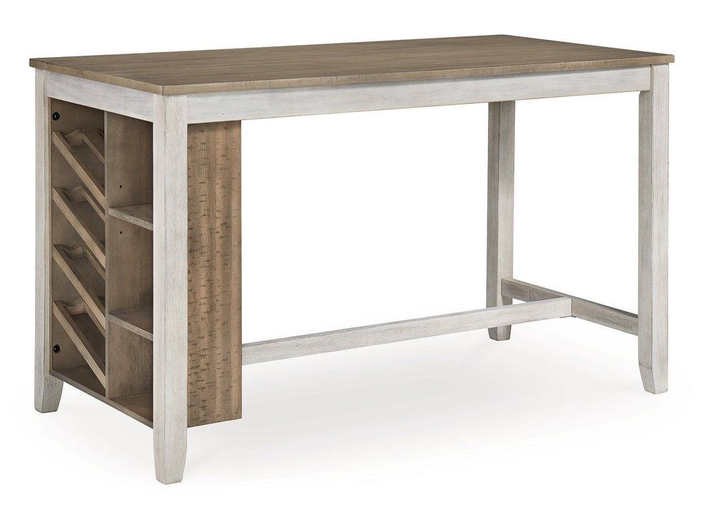 Skempton White/Light Brown Counter Height Dining Table w/ Storage