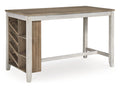 Skempton White/Light Brown Counter Height Dining Table w/ Storage
