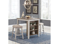 Skempton /Light Brown Counter Height Dining Table & 2 Bar Stools, White