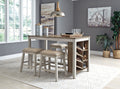Skempton White/Light Brown Counter Height Dining Table and 4 Barstools