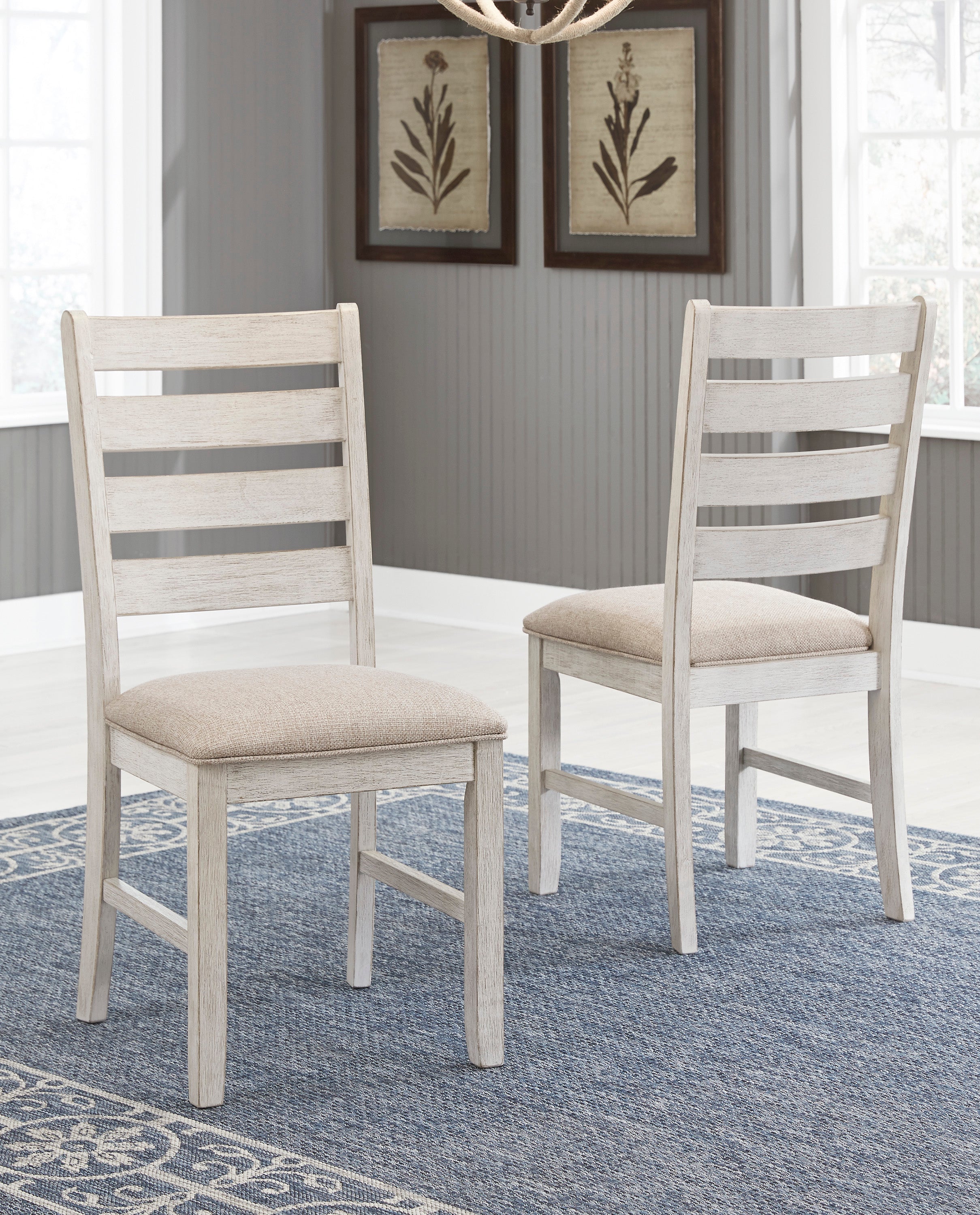 Skempton White/Light Brown Upholstered Barstool (Set of 2)