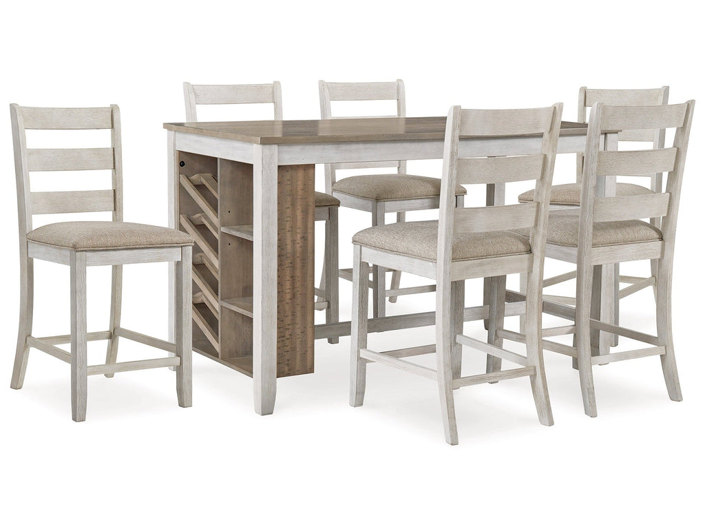Skempton Two-tone Counter Height Dining Table and 6 Barstools