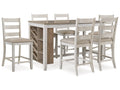 Skempton Two-tone Counter Height Dining Table and 6 Barstools