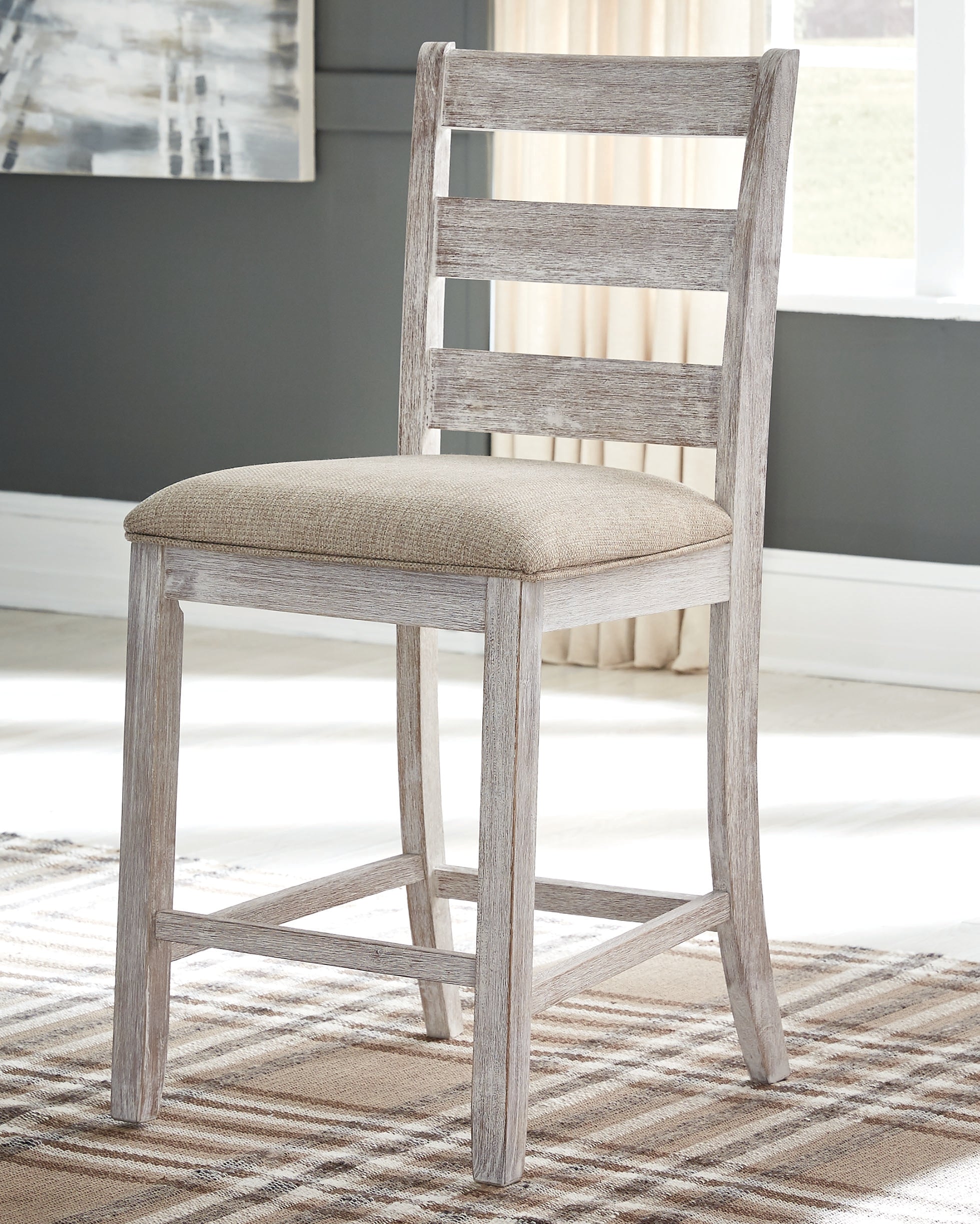 Skempton Two-tone Counter Height Dining Table and 6 Barstools