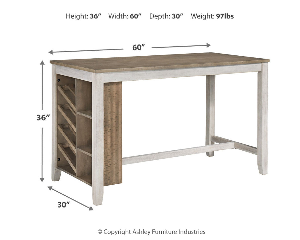 Skempton White/Light Brown Counter Height Dining Table and 4 Barstools