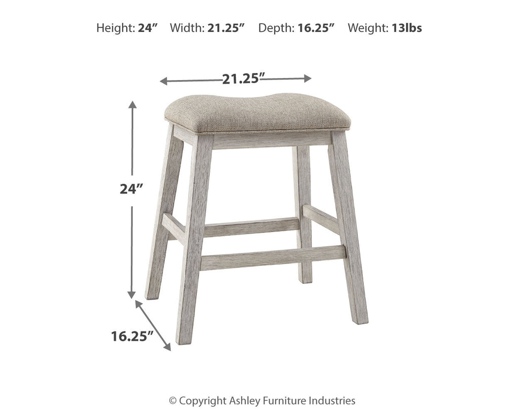 Skempton White/Light Brown Counter Height Dining Table and 4 Barstools