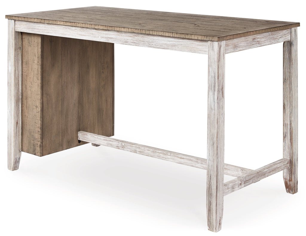 Skempton White/Light Brown Counter Height Dining Table w/ Storage