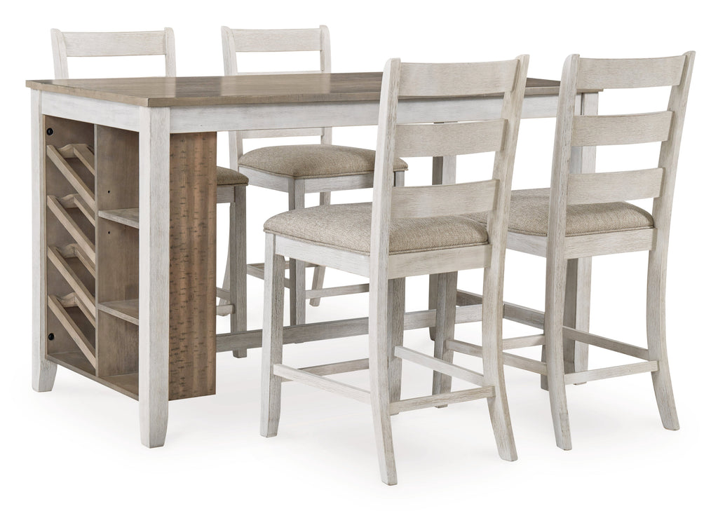 Skempton /Light Brown Counter Height Dining Table, White