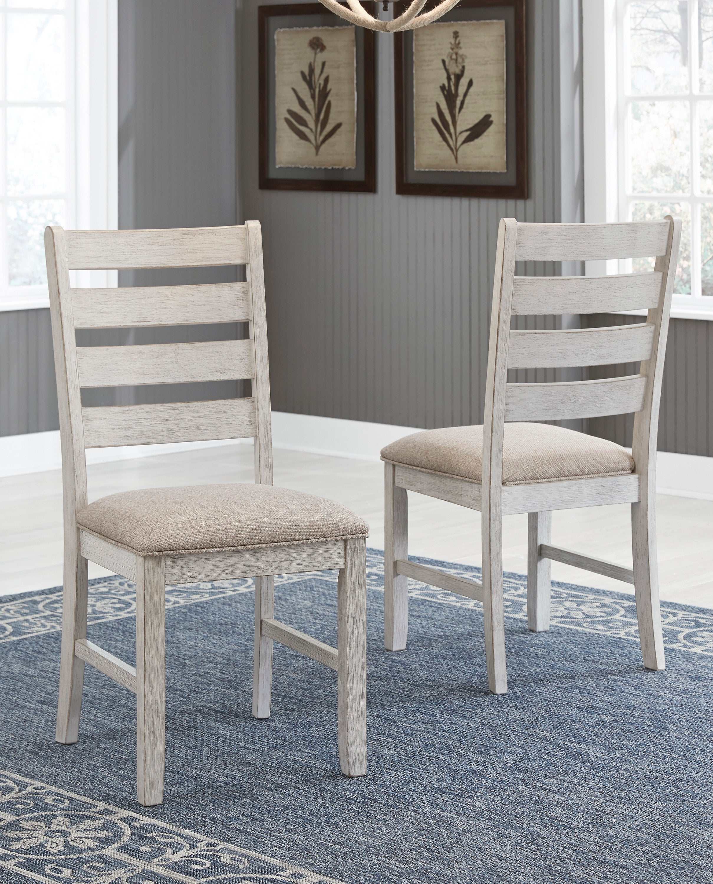 Skempton White/Light Brown Dining Room Set / 6pc