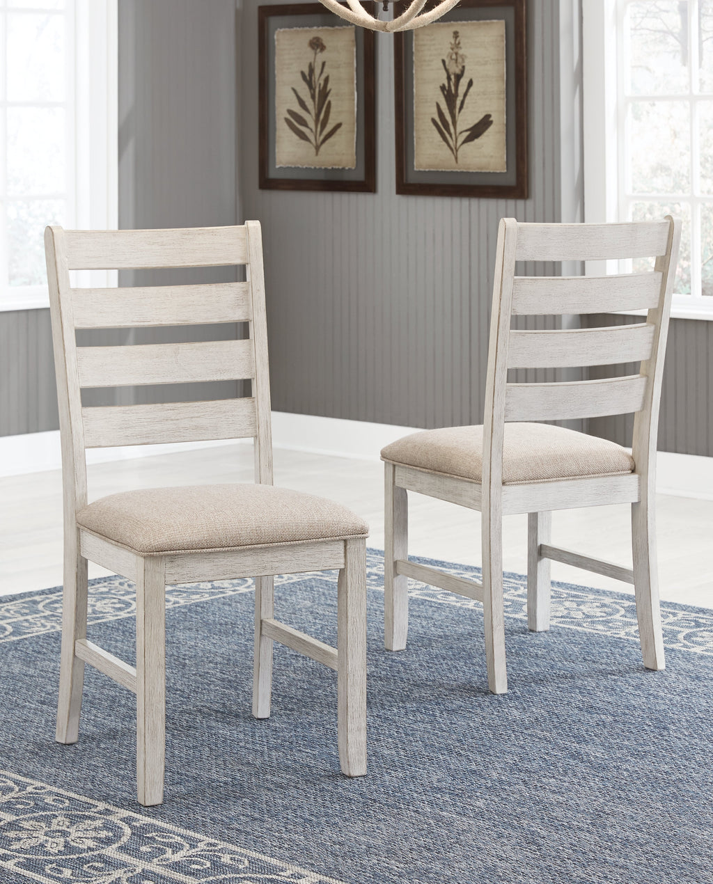 Skempton White/Light Brown Dining Table and 4 Chairs