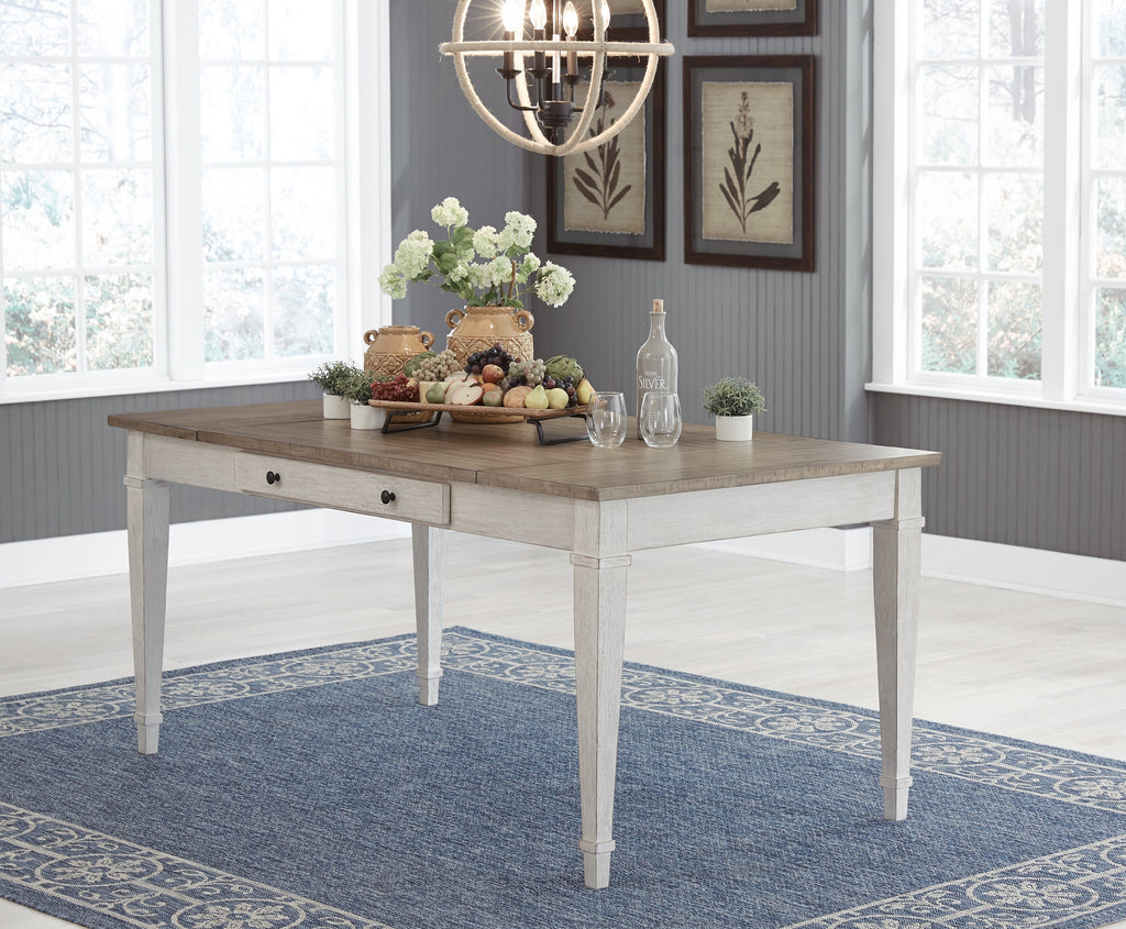 Skempton White/Light Brown Dining Table and 6 Chairs