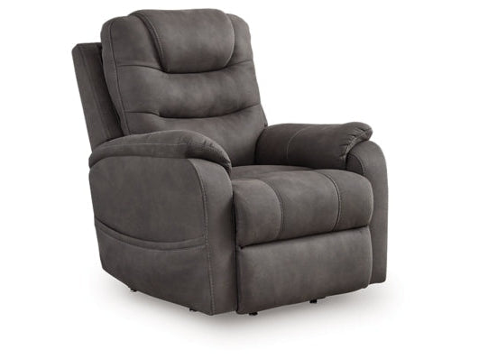 Snowfield Gunmetal Power Lift Recliner