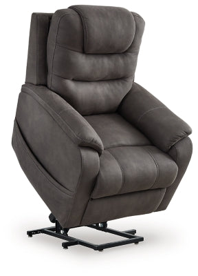 Snowfield Gunmetal Power Lift Recliner