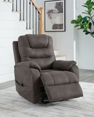 Snowfield Gunmetal Power Lift Recliner