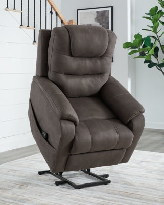 Snowfield Gunmetal Power Lift Recliner