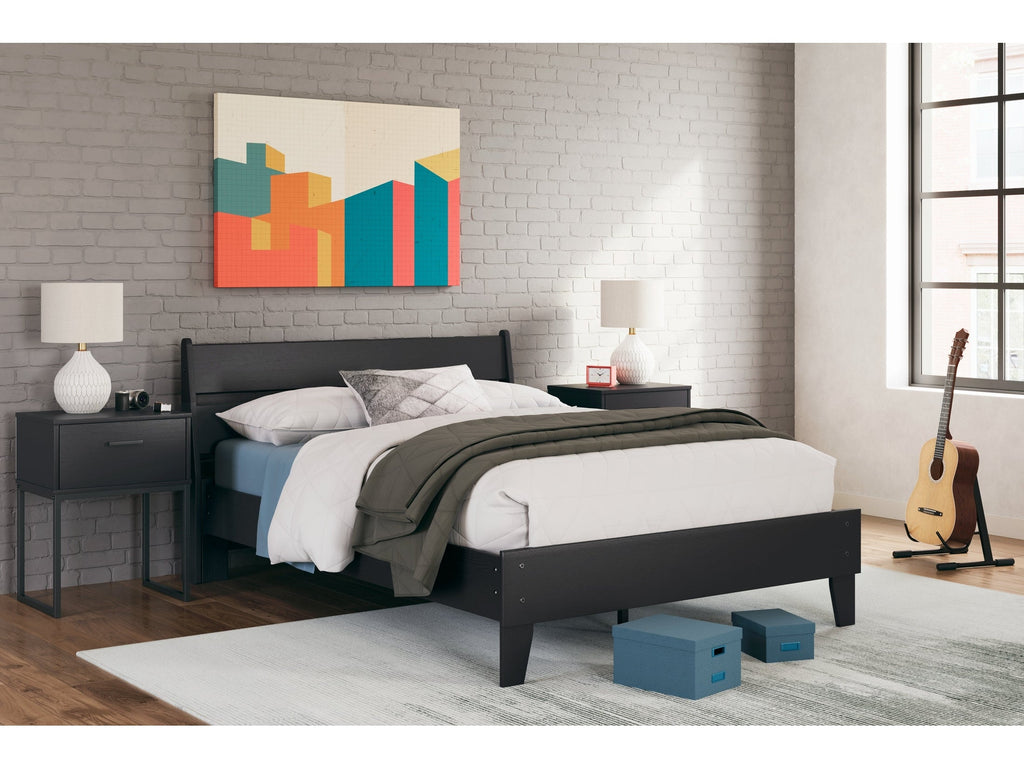 Socalle Black Full Panel Platform Youth Bed