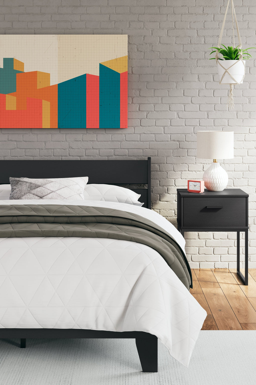 Socalle Black Full Panel Platform Youth Bed