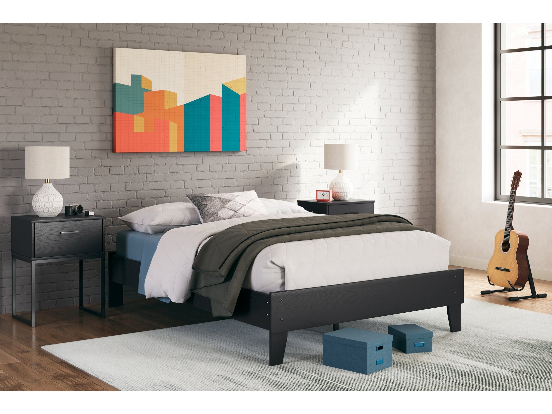 Socalle Black Full Platform Bed