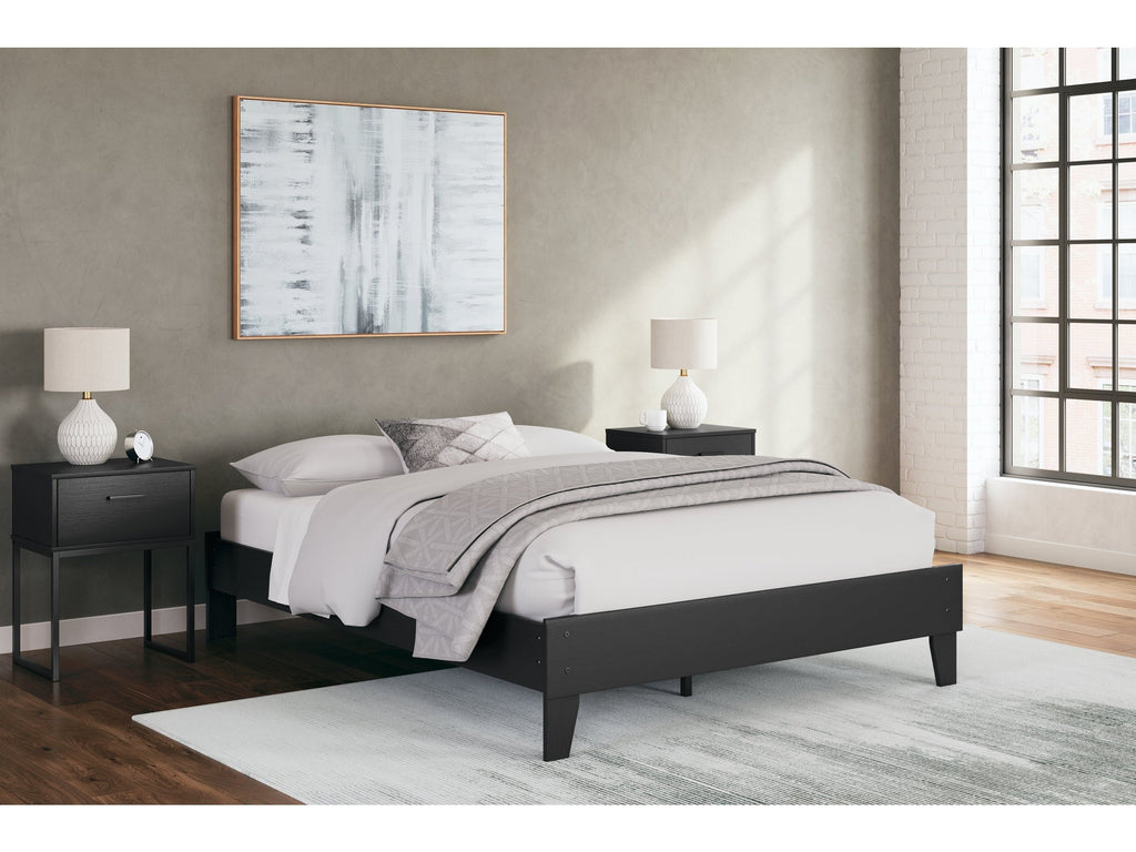 Socalle Black Queen Platform Bed