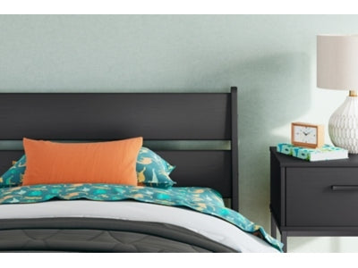 Socalle Black Twin Panel Headboard