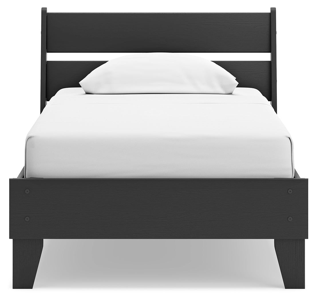 Socalle Black Twin Panel Platform Bed and Dresser