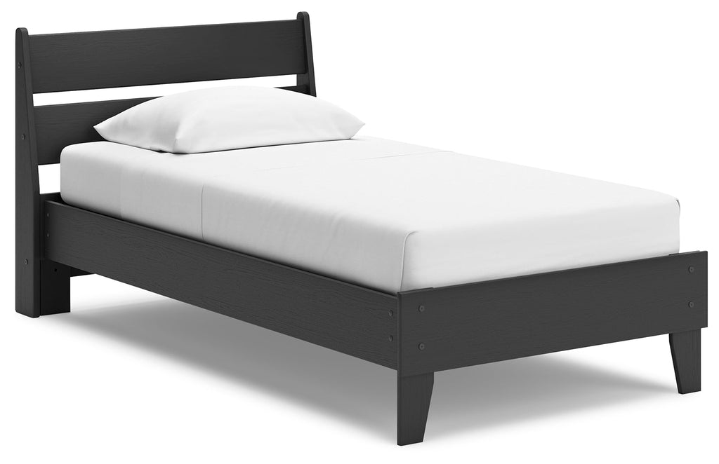 Socalle Black Twin Panel Platform Bed and Dresser
