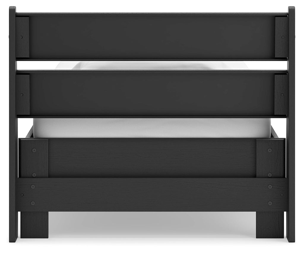 Socalle Black Twin Panel Platform Bed and Dresser