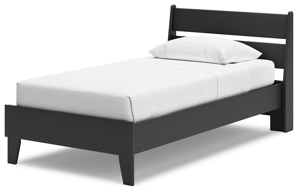 Socalle Black Twin Panel Platform Bed and Dresser