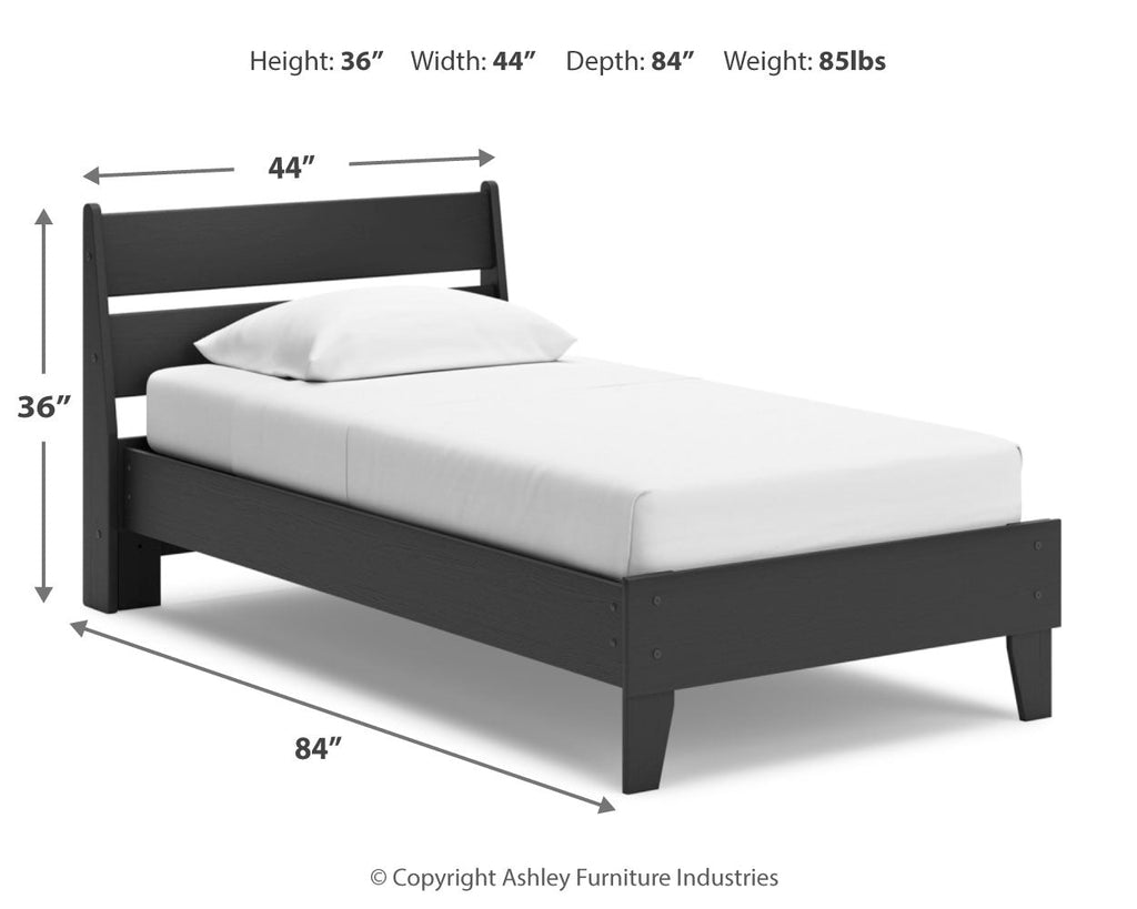 Socalle Black Twin Panel Platform Bed and Dresser