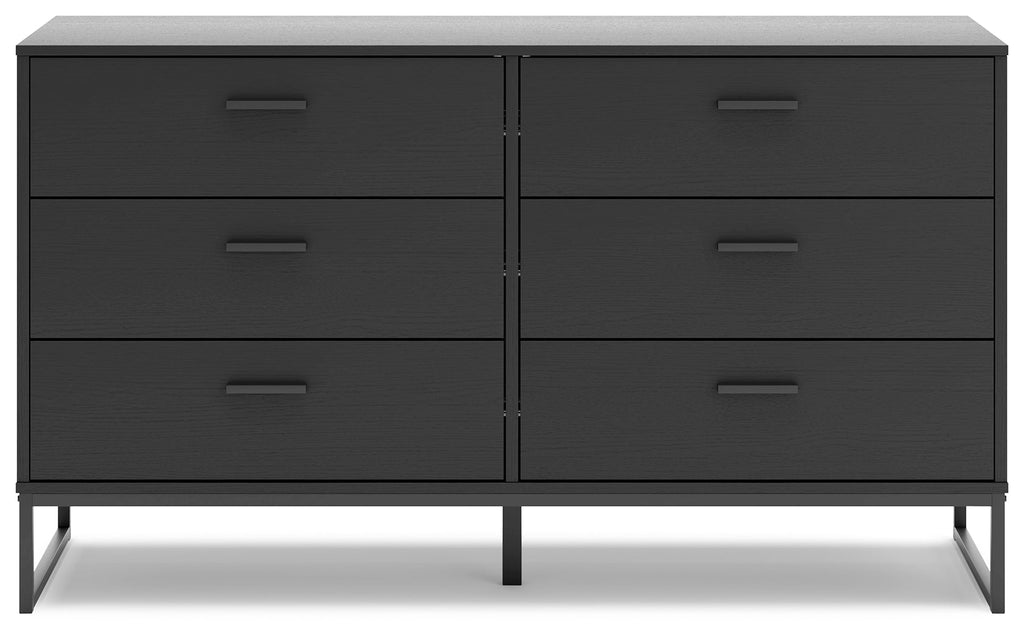 Socalle Black Twin Panel Platform Bed and Dresser
