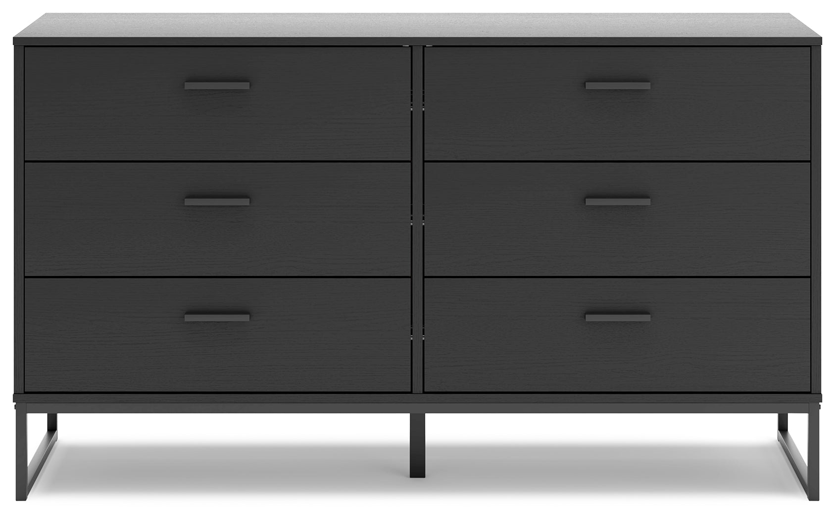 Socalle Black Twin Panel Platform Bed and Dresser