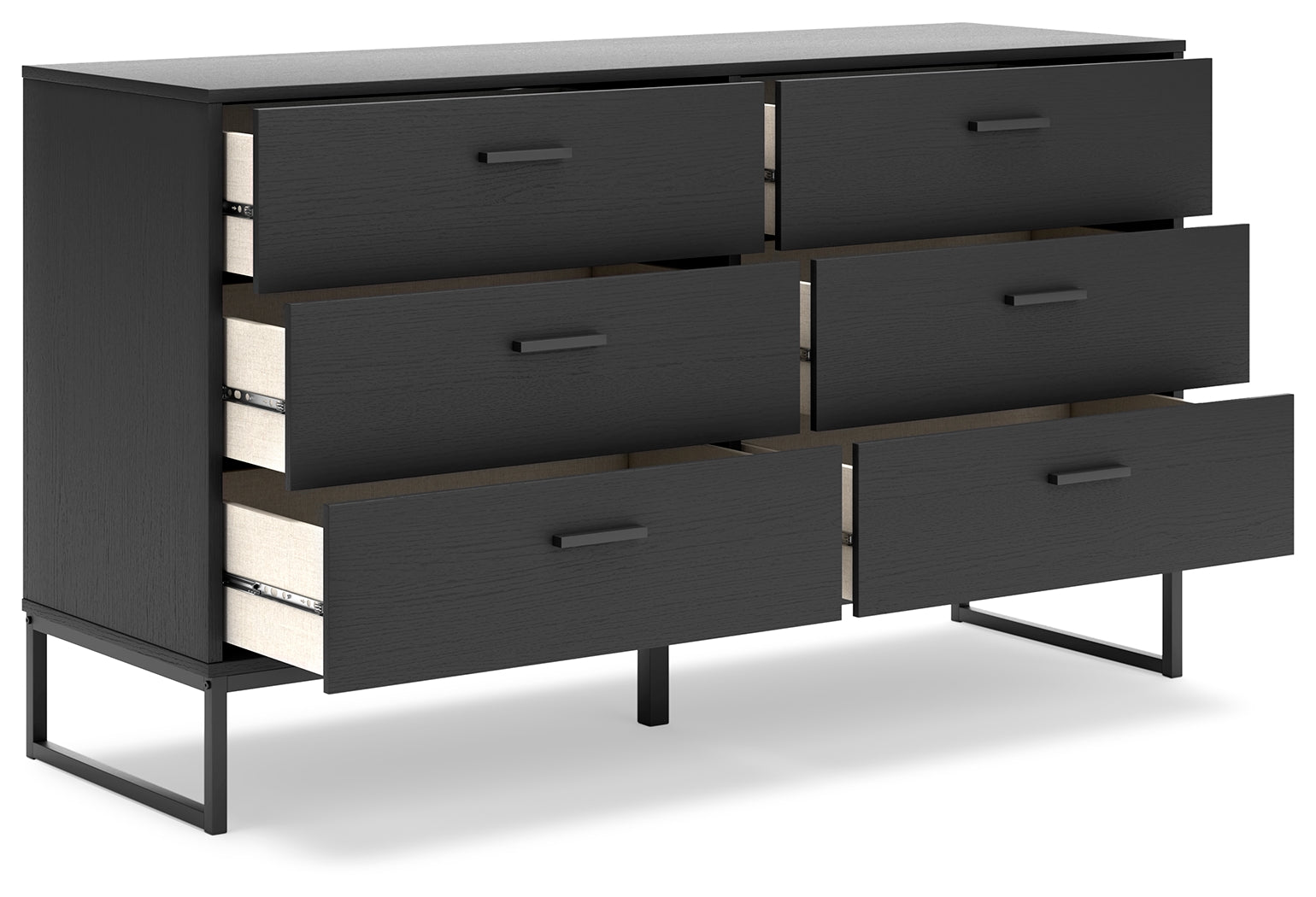 Socalle Black Twin Panel Platform Bed and Dresser