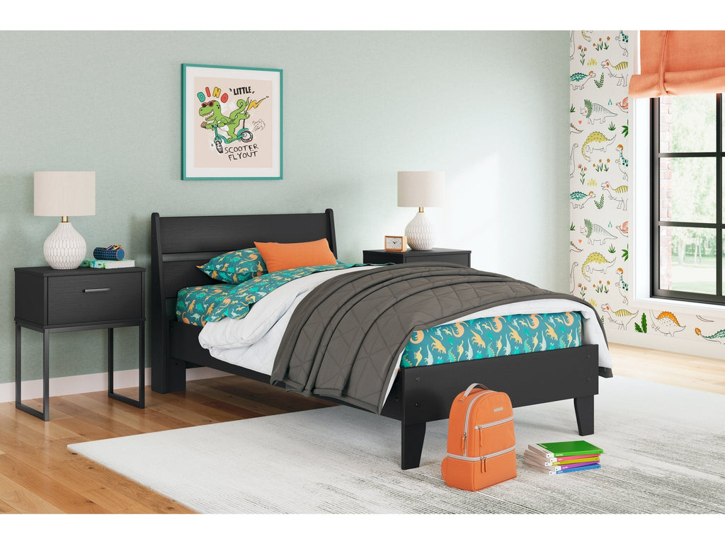 Socalle Black Twin Panel Platform Youth Bed