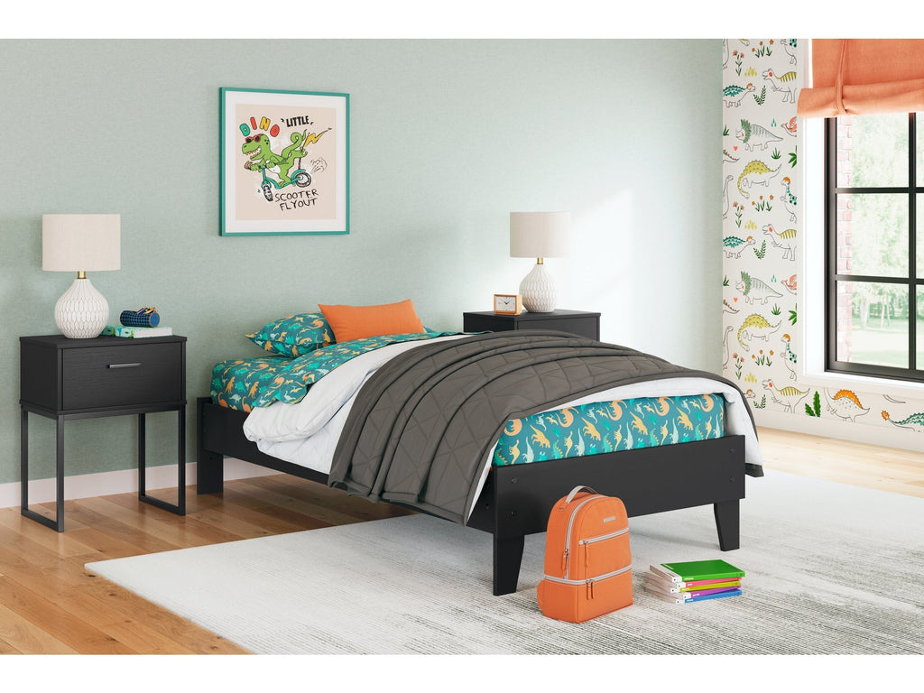 Socalle Black Twin Platform Bed