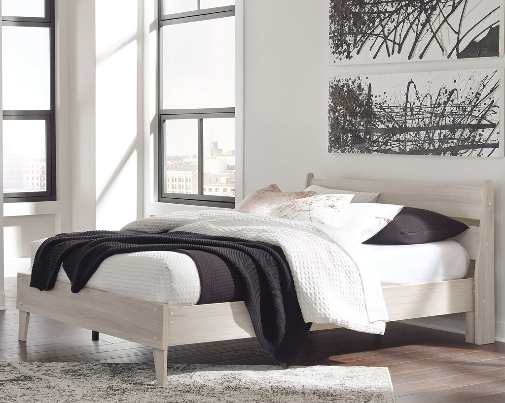 Socalle Light Natural Queen Panel Platform Bed