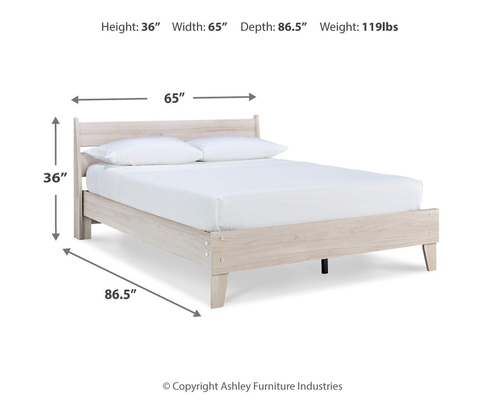 Socalle Light Natural Queen Panel Platform Bed
