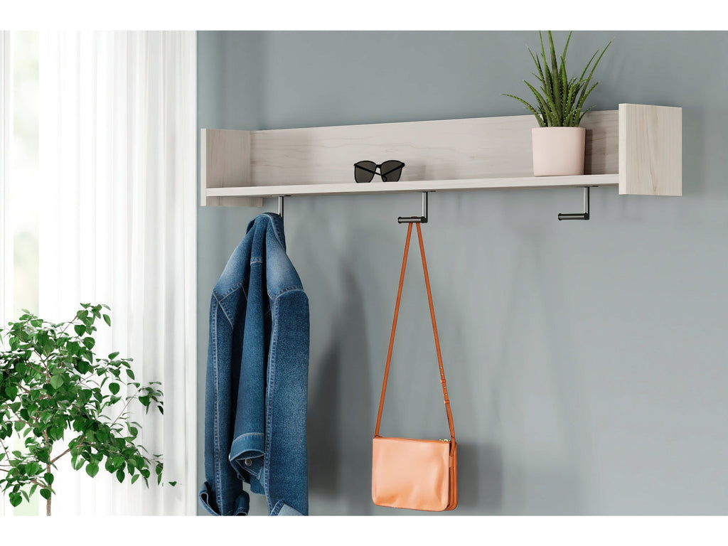 Socalle Natural Wall Mounted Coat Rack with Shelf