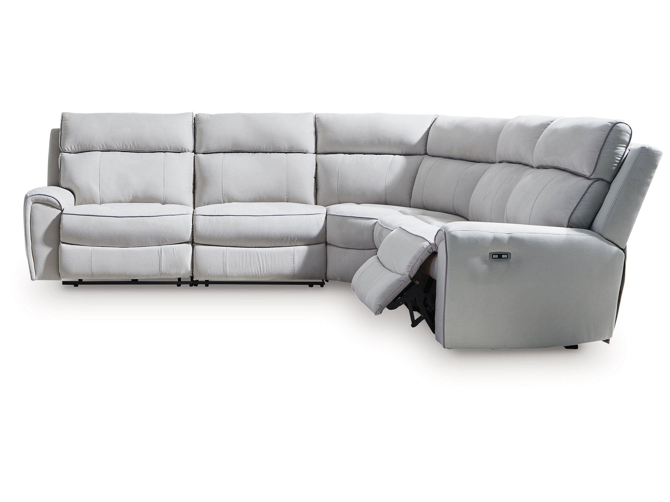 Social Pointe Pearl/Ash 5-Piece Power Reclining Sectional