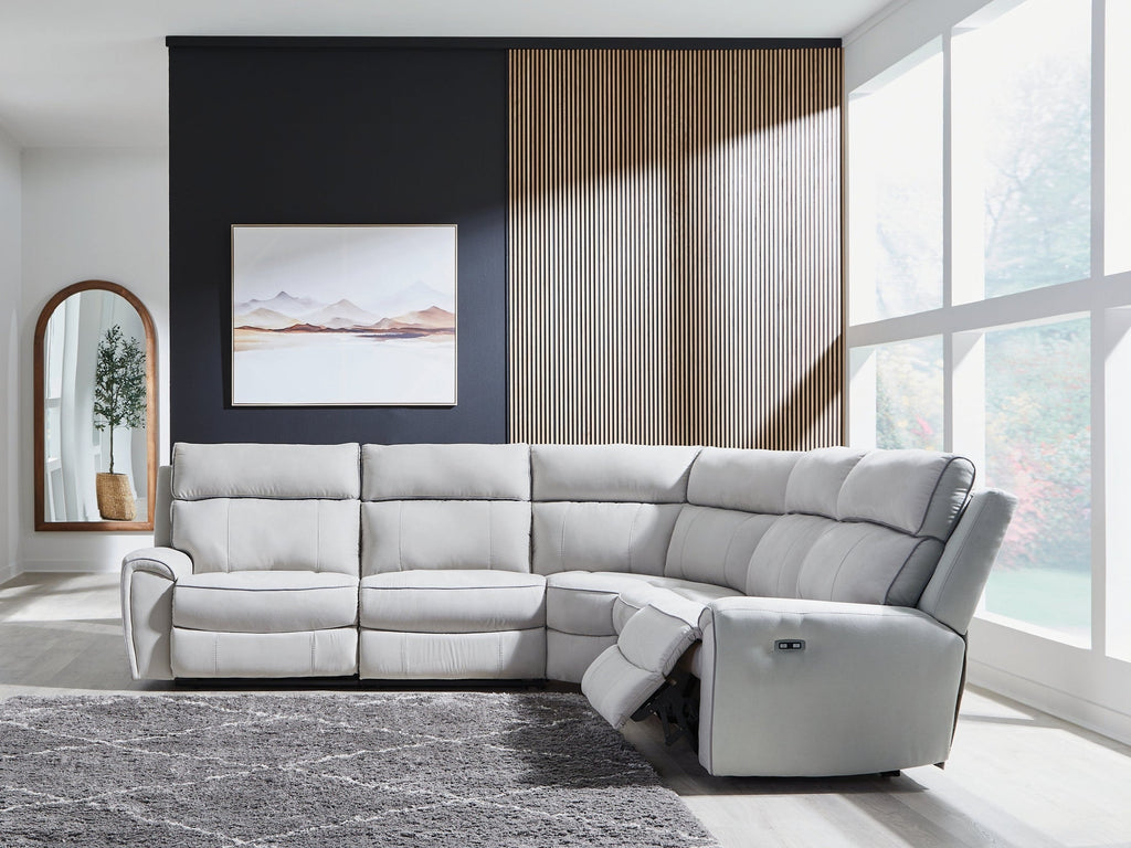 Social Pointe Pearl/Ash 5-Piece Power Reclining Sectional