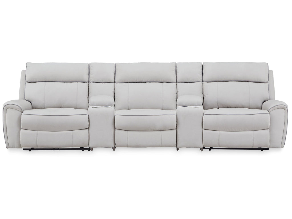 Social Pointe Pearl/Ash 5-Piece Power Reclining Sectional