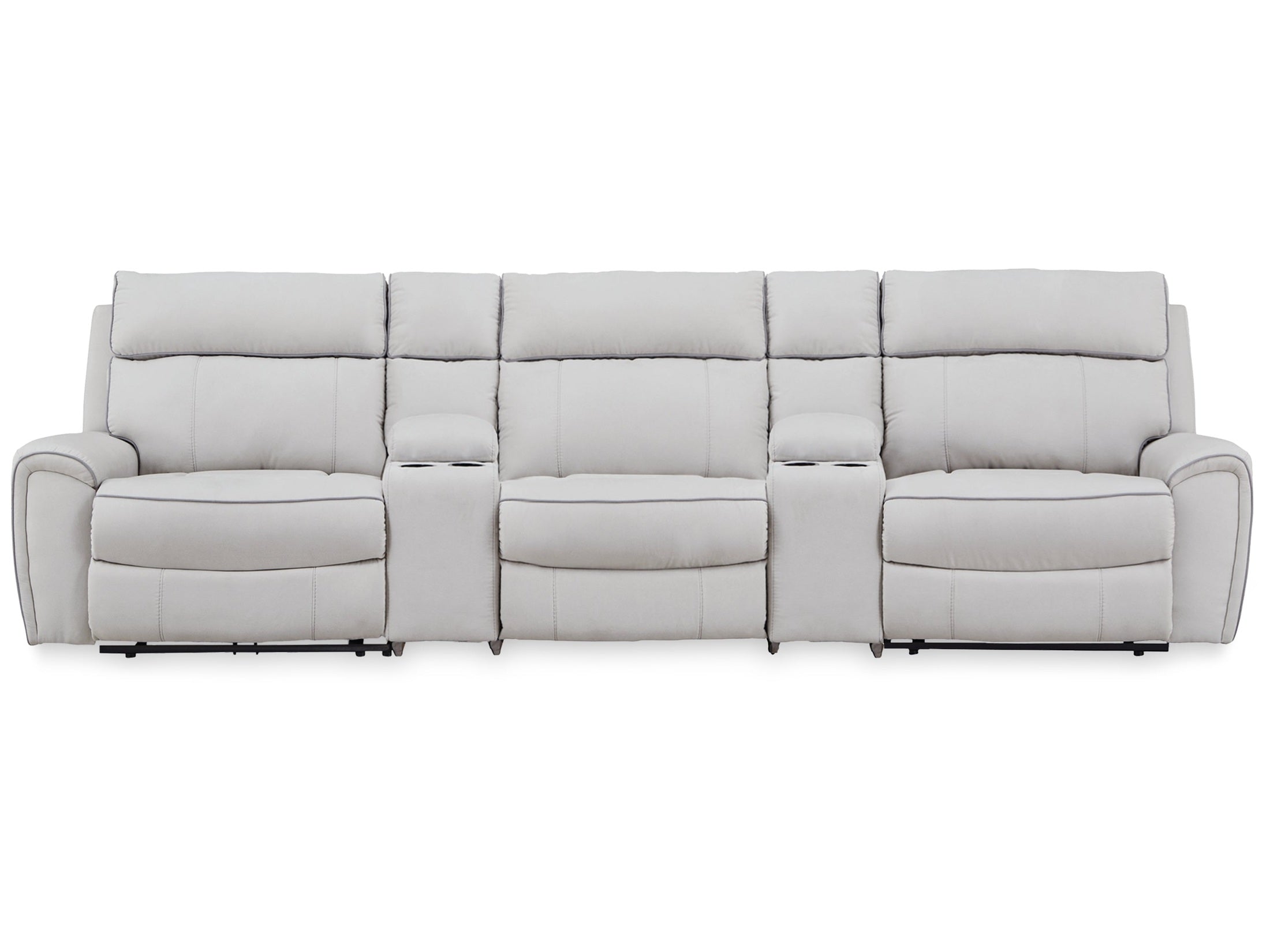 Social Pointe Pearl/Ash 5-Piece Power Reclining Sectional