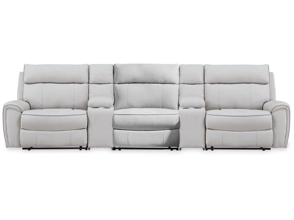 Social Pointe Pearl/Ash 5 Pc Reclining Sectional