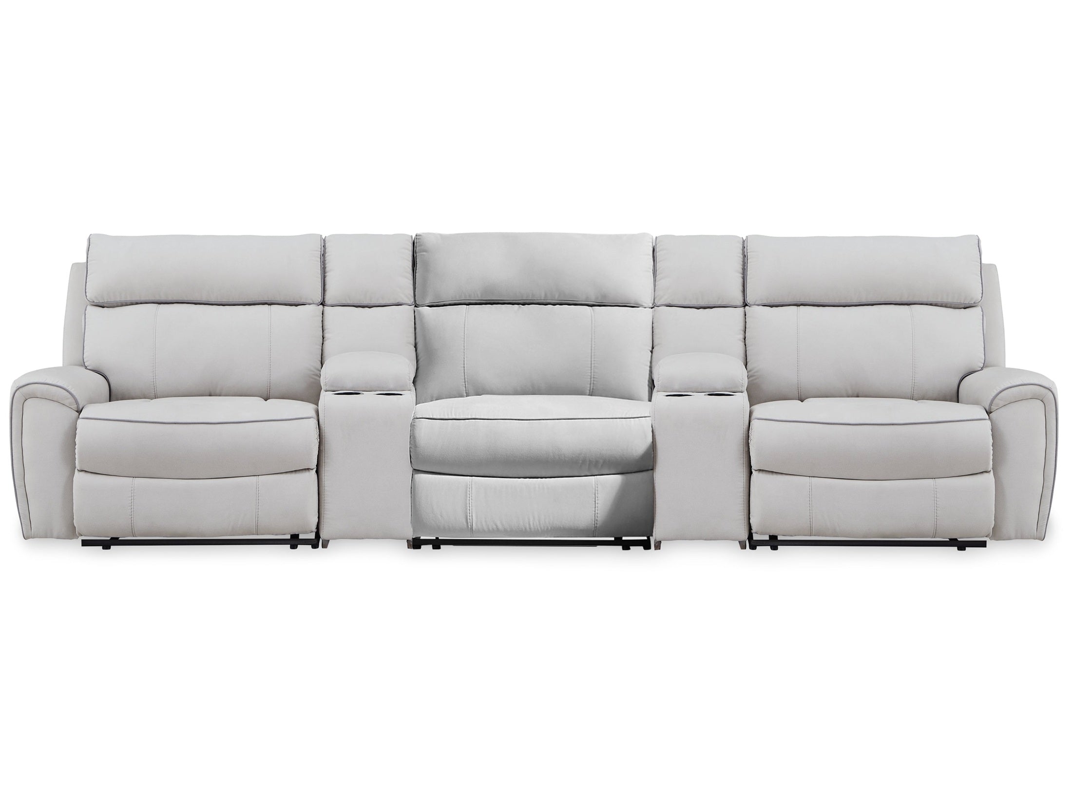 Social Pointe Pearl/Ash 5 Pc Reclining Sectional