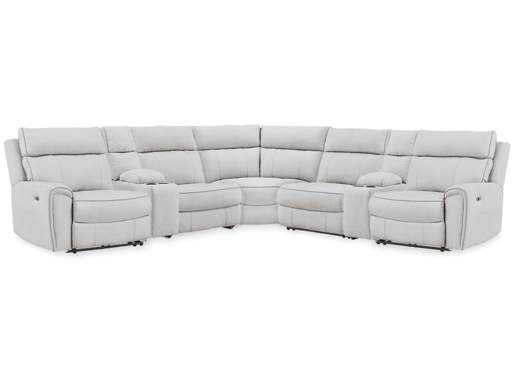 Social Pointe Pearl/Ash 7 Pc Reclining Sectional