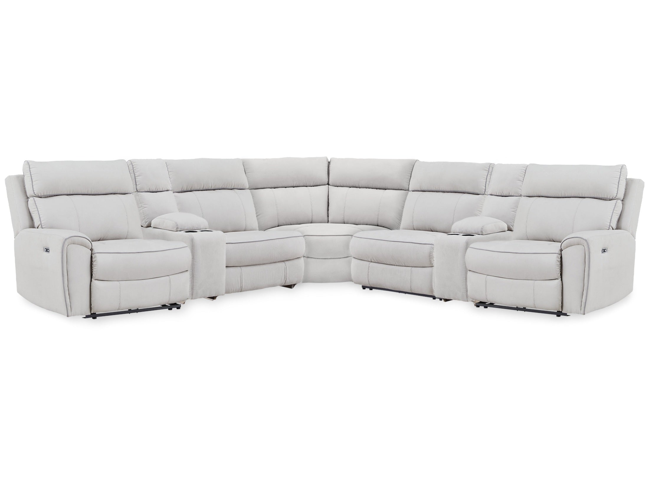 Social Pointe Pearl/Ash 7 Pc Reclining Sectional